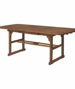 Walker Edison - Cypress Acacia Wood Outdoor Dining Table - Dark Brown