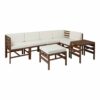 Walker Edison - Harbor 7-Piece Acacia Wood Patio Sectional - Dark Brown