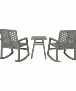 Walker Edison - Windsor 3-Piece Rocking Chat Set - Grey Wash