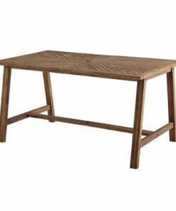 Walker Edison - Windsor Acacia Wood Outdoor Dining Table - Dark Brown
