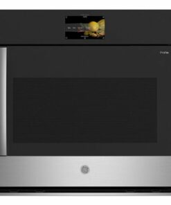 GE Profile - 30" Built-In Single Electric Convection Wall Oven with Right-Hand Side-Swing Door - Stainless steel
