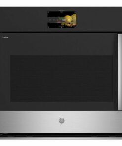 GE Profile - 30" Built-In Single Electric Convection Wall Oven with Left-Hand Side-Swing Door - Stainless steel