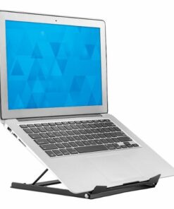 Mount-It! - Laptop Stand for Desk - Adjustable Height- Steel Riser - Black
