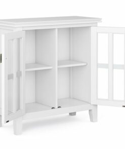 Simpli Home - Artisan SOLID WOOD 30 inch Wide Transitional Low Storage Cabinet in - White