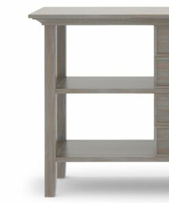 Simpli Home - Redmond SOLID WOOD 54 inch Wide Transitional Console Sofa Table in - Distressed Grey