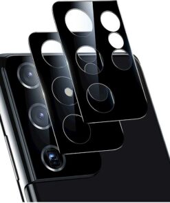 SaharaCase - FlexiGlass Camera Lens Protector for Samsung Galaxy S21 Ultra 5G (2-Pack) - Black