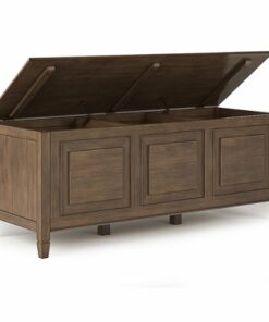 Simpli Home - Connaught Storage Bench Trunk - Natural Aged Brown