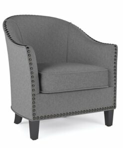 Simpli Home - Kildare 29 inch Wide Transitional Tub Chair in Linen Look Fabric - Slate Grey