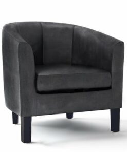 Simpli Home - Austin 30 inch Wide Tub Chair - Distressed Black