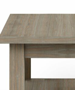 Simpli Home - Warm Shaker SOLID WOOD 14 inch Wide Rectangle Transitional Narrow Side Table in - Distressed Grey