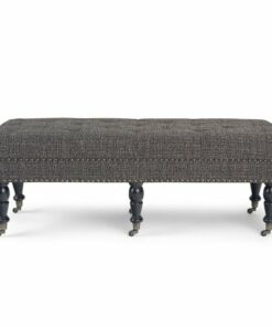 Simpli Home - Henley 49 inch Wide Traditional Rectangle Tufted Ottoman Bench - Ebony