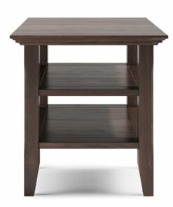 Simpli Home - Acadian SOLID WOOD 19 inch Wide Square Transitional End Table in - Warm Walnut Brown