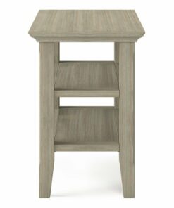 Simpli Home - Acadian SOLID WOOD 14 inch Wide Rectangle Transitional Narrow Side Table in - Distressed Grey