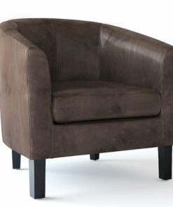 Simpli Home - Austin 30 inch Wide Tub Chair - Distressed Brown