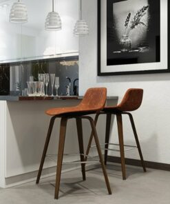 Simpli Home - Randolph Bentwood Counter Height Stool (Set of 2) - Deep Tan
