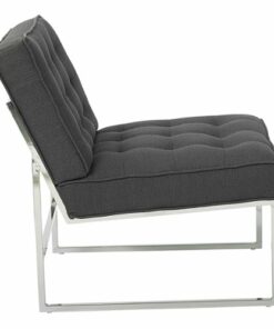 OSP Home Furnishings - Anthony 26” Wide Chair with Chrome Base - Klein Charcoal