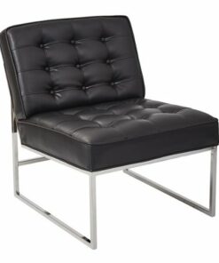 OSP Home Furnishings - Anthony 26” Wide Chair with Chrome Base - Black
