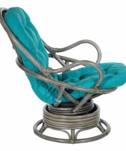 OSP Home Furnishings - Tahiti Rattan Swivel Rocker - Blue