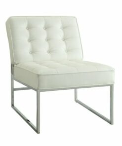 OSP Home Furnishings - Anthony 26” Wide Chair with Chrome Base - White