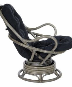 OSP Home Furnishings - Tahiti Rattan Swivel Rocker - Black