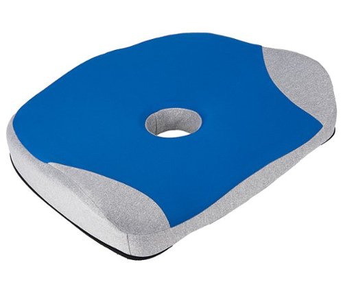Mind Reader - Ergonomic Seat Cushion, Gel Chair Comfort Padding, Tailbone Relief Cutout - Blue