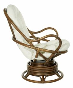 OSP Home Furnishings - Kauai Rattan Swivel Rocker Chair - Linen