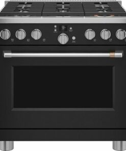Café - 5.75 Cu. Ft. Freestanding Dual Fuel True Convection Range with 6 Burners - Matte Black