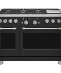 Café - 8.25 Cu. Ft. Freestanding Double Oven Dual Fuel True Convection Range with 6 Burners - Matte Black