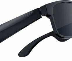 Razer - Anzu Smart Glasses Large Rectangle Frame Bundle with Blue Light Filter and Polarized Lenses - Black