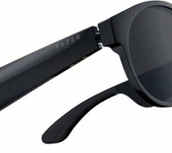 Razer - Anzu Smart Glasses Large Round Frame Bundle with Blue Light Filter and Polarized Lenses - Black
