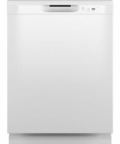 GE - Front Control Dishwasher with 60dBA - White