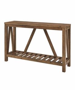 Walker Edison - 52" Rustic A Frame Entry Table - Rustic Oak