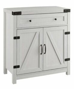 Walker Edison - 30” Modern Farmhouse Double Door Accent Cabinet - Brushed White