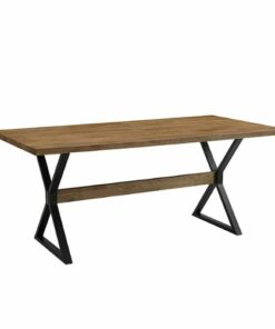 Walker Edison - 72” Modern Farmhouse Solid Wood Dining Table - Rustic Oak