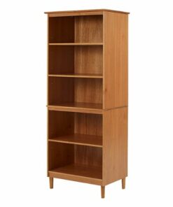 Walker Edison - 70" Tall Modern 4 Shelf Wood Bookcase - Caramel