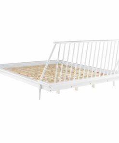 Walker Edison - Boho Solid Wood Queen Spindle Bed Frame - White