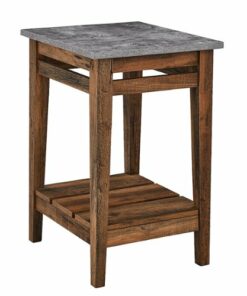 Walker Edison - 18" Rustic Trim Side Table - Dark Concrete/Reclaimed Barnwood
