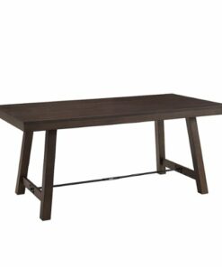 Walker Edison - 70" Farmhouse Trestle Dining Table - Dark Brown Oak