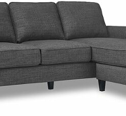 Serta - Harmon Roll Arm Sectional - Dark Gray