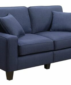 Serta - Palisades 61" Loveseat - Navy Blue