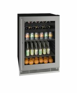 U-Line - 85-bottle or 105-can or 16-750ml Wine Bottle Capacity Beverage Center with Convection Cooling System - Stainless steel 0