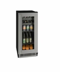 U-Line - 48-bottle or 60-can or 8-750ml Wine Bottle capacity Beverage Center - Stainless steel