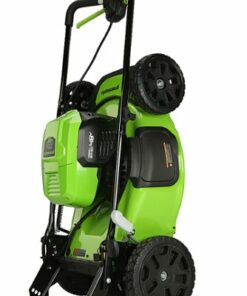 Greenworks - 21" 48-Volt (24V x 2) Self-Propelled Brushless Electric Lawn Mower (2 x 5.0Ah Batteries & Charger Included) - Green