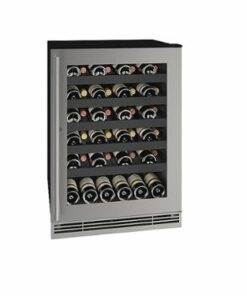 U-Line - 5.5 cu ft 48-750ml bottle Wine Refrigerator with Lock - Stainless steel
