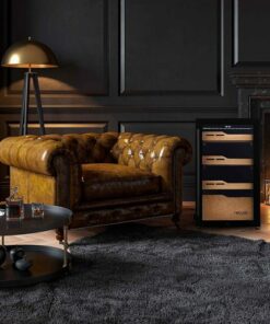 NewAir - 840 Count Cigar Humidor Wineador with Built-in Humidification System and Opti-Temp Heating & Cooling Function - Black