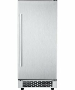 Hanover - Library Series 15" 32-Lb. Freestanding Icemaker with Reverible Door and Touch Controls - Silver