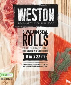 Weston - Vac Sealer Bags, 8" x 22' Roll 3-Pack (total 8" x 66') - N/A