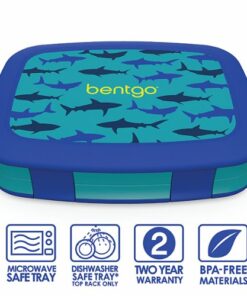 Bentgo - Kids Prints Shark Lunch Box - Blue/Teal