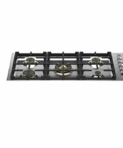 Bertazzoni - Professional Series 36" Drop-In Gas Cooktop 5 Brass Burners - Stainless steel