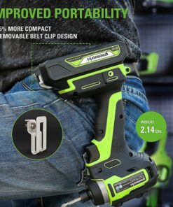 Greenworks - 24-Volt Cordless Brushless 1/4" Impact Driver (2 x 1.5Ah USB Batteries and Charger Included) - green